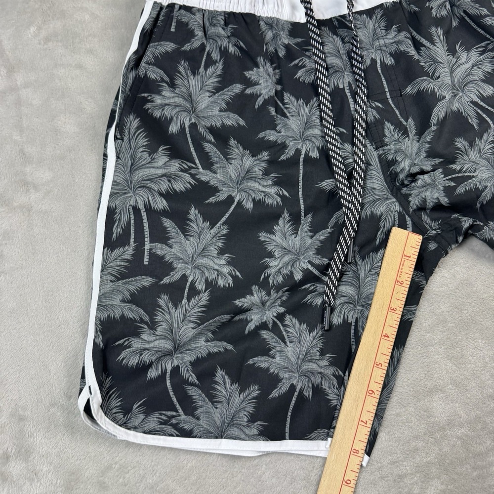 New Dixxon Athletic Shorts Mens Small Black Palm Trees Drawstring Waist Stretch - Picture 4 of 9